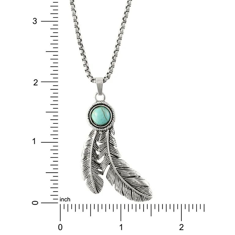 Jessica Simpson Fashion Faux Turquoise Stone Feather Necklace | Walmart (US)
