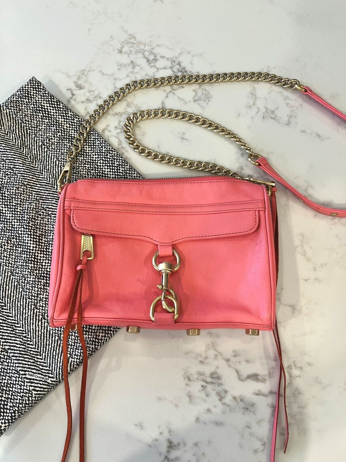 Rebecca Minkoff Mini MAC Leather Crossbody Bag Pink | eBay AU