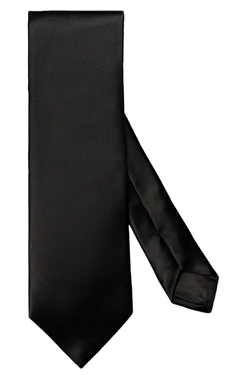Eton Solid Black Silk Tie at Nordstrom | Nordstrom