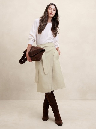 Sabbia Italian Twill Midi Skirt | Banana Republic (US)