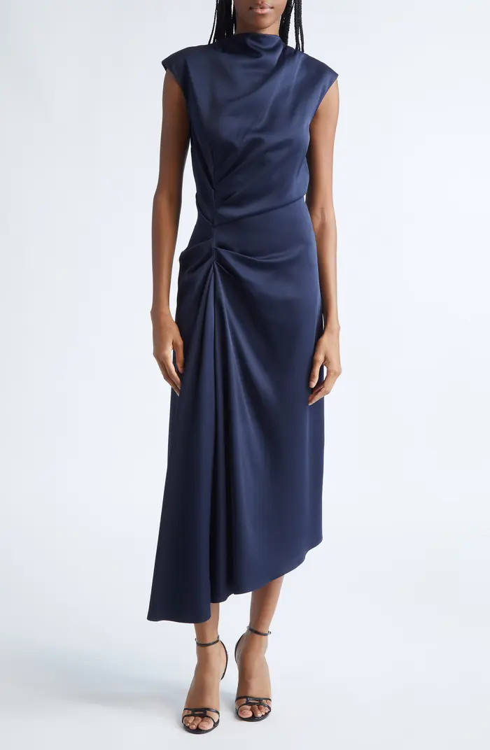 Cowl Neck Satin Cinch Dress | Nordstrom