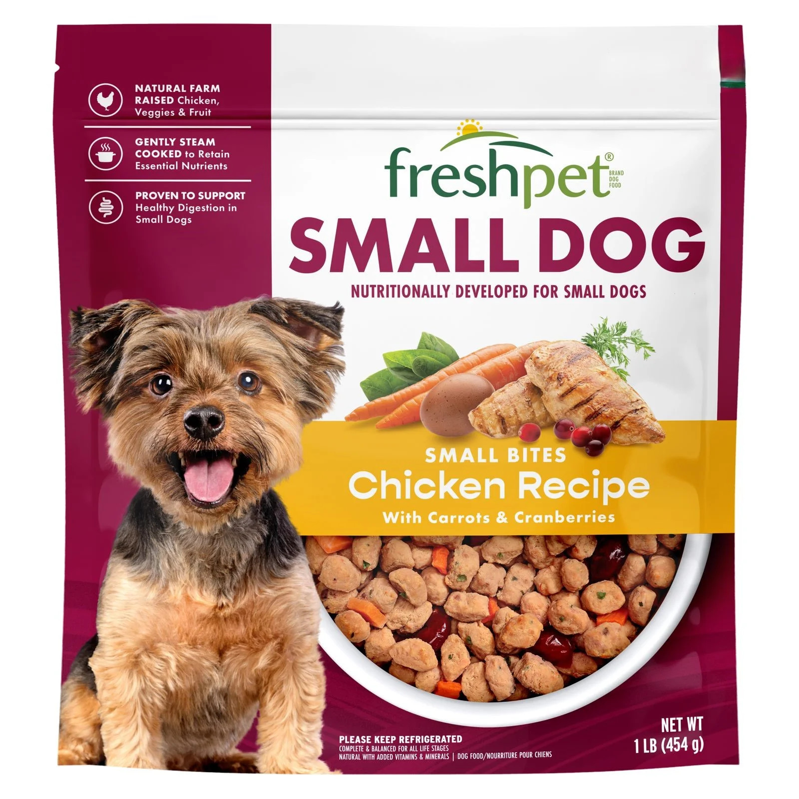Freshpet Fresh Dog Food, Small Dog Chicken Recipe, Small Bites Freshly Roasted Meals, 1 lb. | Walmart (US)