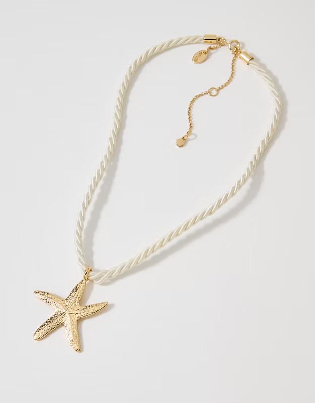 Aerie Cotton Rope And Charm Necklace | Aerie