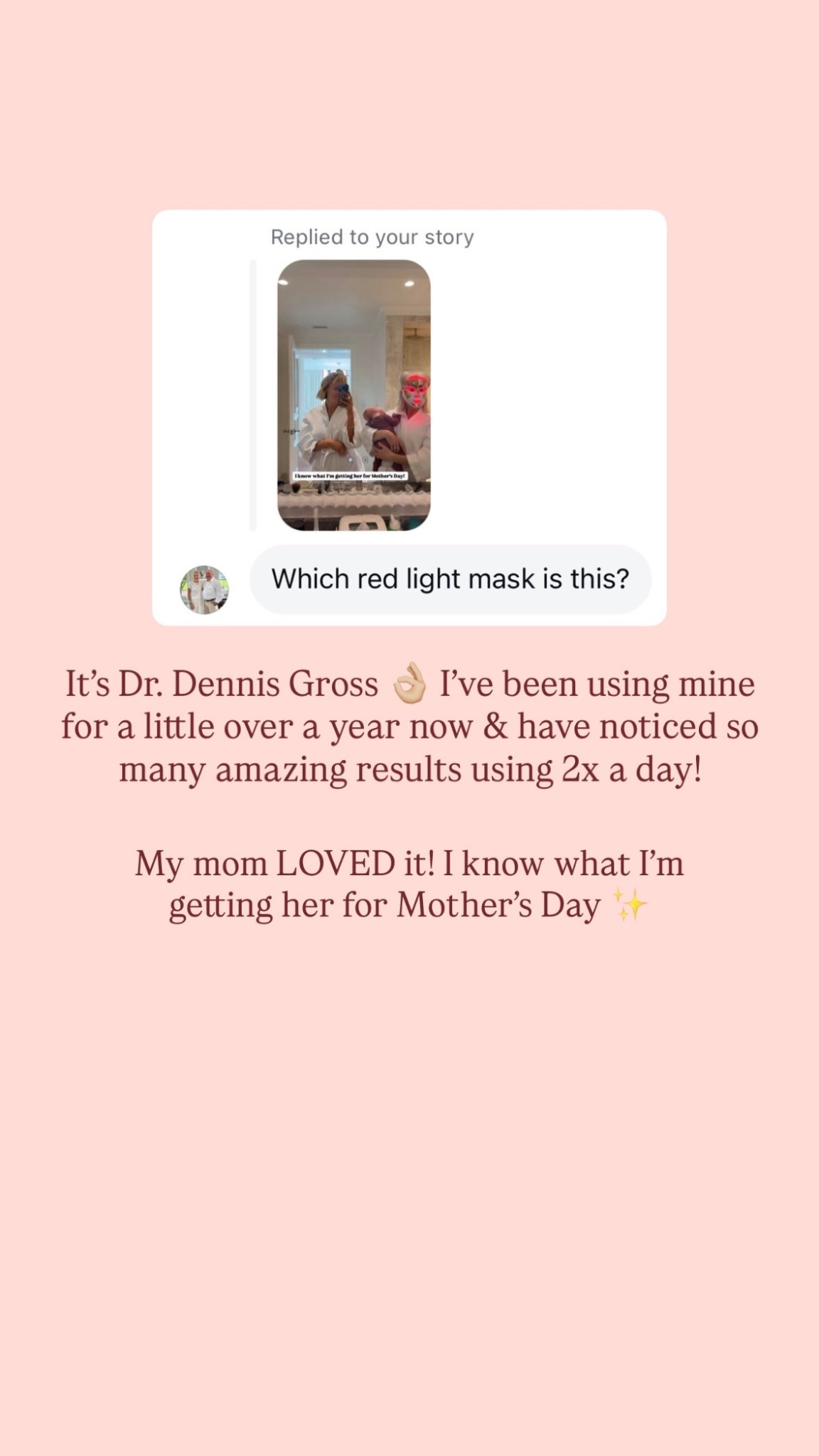 This red light therapy mask has definitely been worth the splurge for me! I’ve noticed so many benefits in my skin texture! 

Loverly Grey, skincare, beauty finds, red light therapy mask, Mother’s Day gift ideas 

#LTKBeauty
