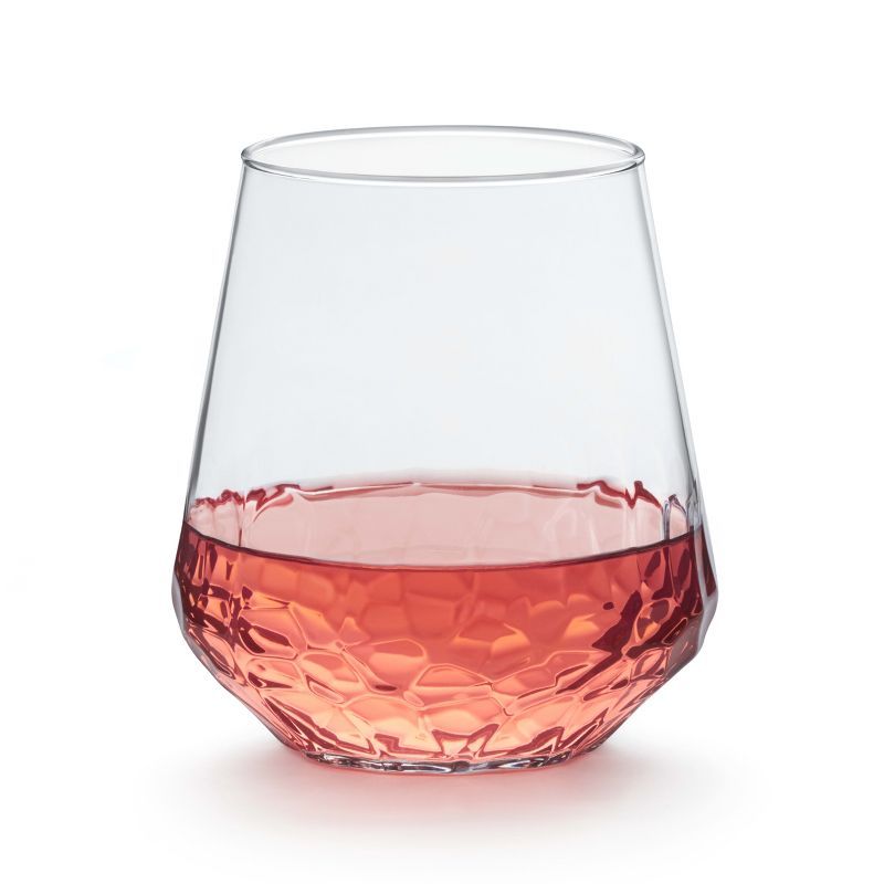 Libbey Hammered Base All-Purpose Stemless Wine Glass, 17.75-ounce, Set of 8 | Target
