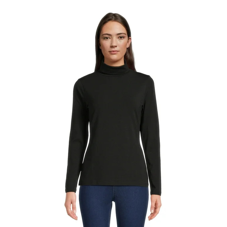 Time and Tru Women's Turtleneck Top, Sizes S-3XL | Walmart (US)