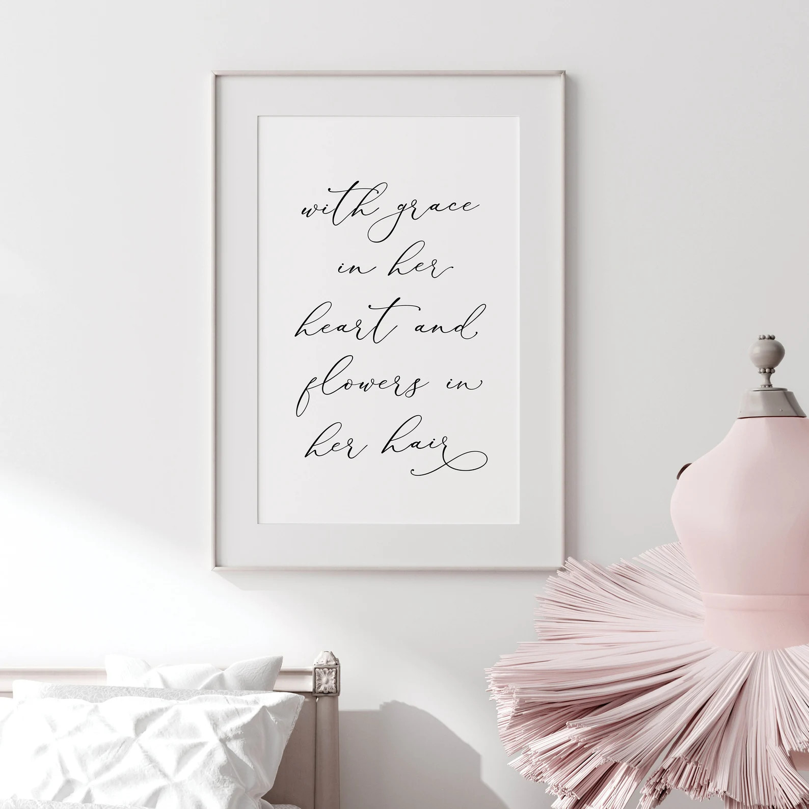 With grace in her heart and flowers in her hair printable,Nursery decor,Nursery prints,Girls room... | Etsy (US)