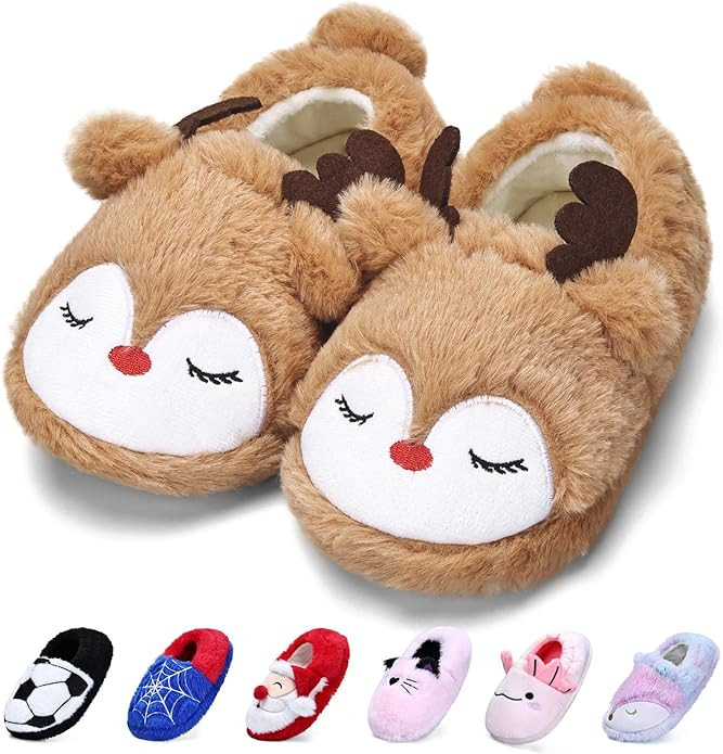 WateLves Kids Slippers Full Wrapped Toddler Slippers Boys Girls Comfortable Winter House Shoes(To... | Amazon (US)