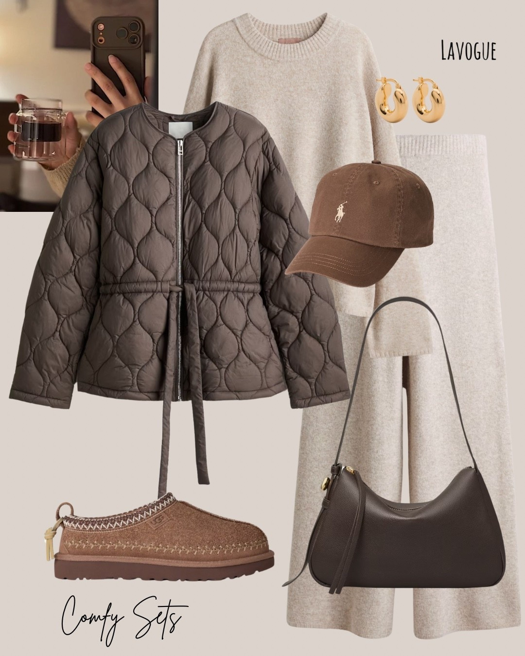 Comfy, cozy, and still put-together — this knit lounge set in the softest beige is a go-to for laid-back days. Throw on warm brown quilted jacket for that perfect layered look (because fall temps are all over the place 😅), and tie it all together with rich brown tones in my bag + UGGs in rocky oak — SO good.
Top it off with a classic Ralph Lauren cap that matches the earthy vibe and adds just enough structure to balance the softness of the outfit. Elevated casual, but make it effortlessly chic 🤎

Everything linked here for you — this look is all about neutral layering done right 👇

#LTKfall #LTKunder100 #fallfashion #neutralstyle #loungewearlook #cozylayers #UGGseason #ralphlaurenstyle

#LTKSeasonal #LTKFindsUnder100 #LTKShoeCrush