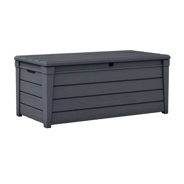 Keter Brightwood Outdoor Plastic Deck Box, All-Weather Resin Storage, 120 Gal, Anthracite Gray - ... | Walmart (US)