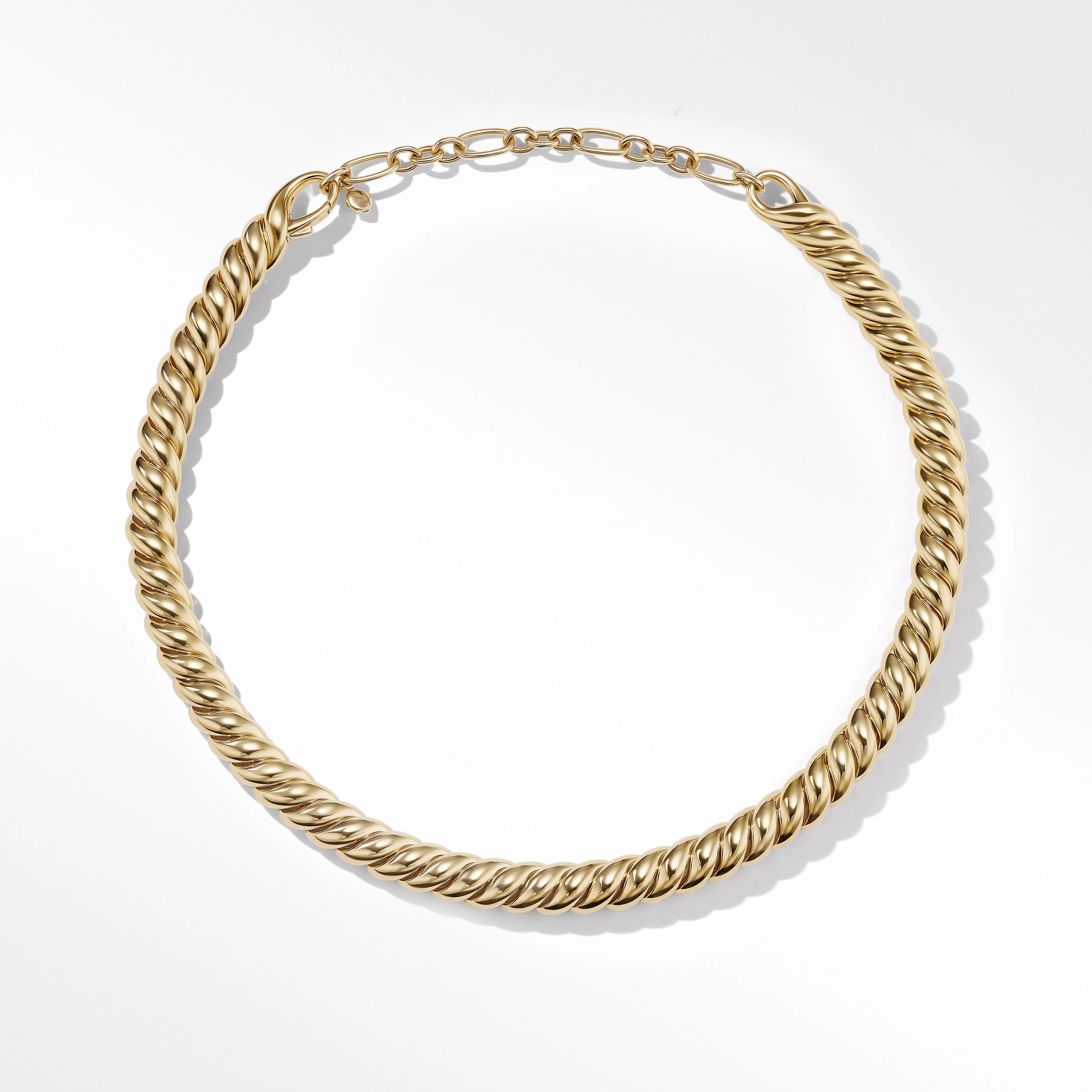 Sculpted Cable Necklace in 18K Yellow Gold | David Yurman