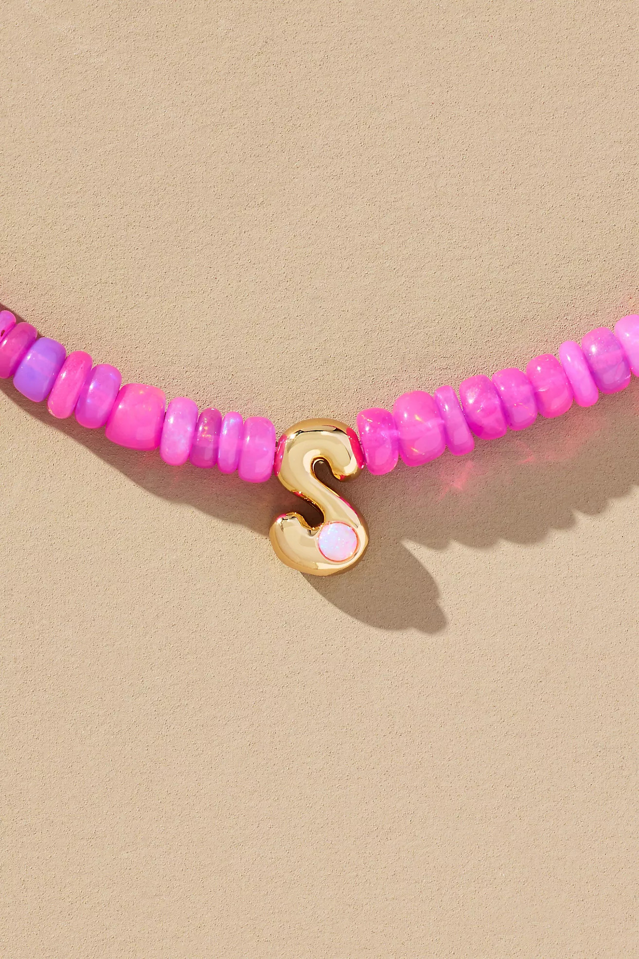 Beaded Bubble Monogram Necklace | Anthropologie (US)