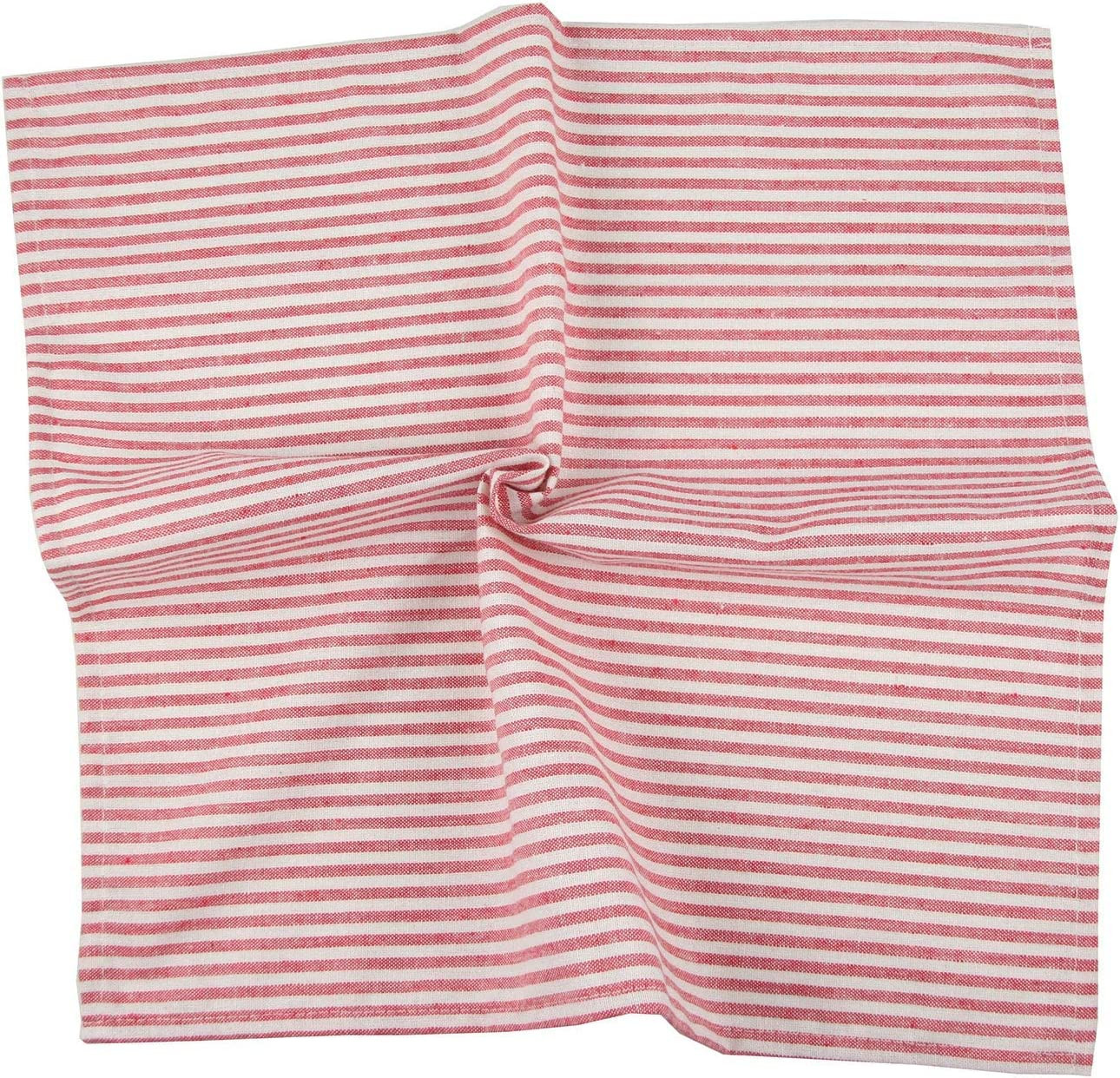 INFEI Plain Striped Cotton Linen Blended Dinner Cloth Napkins - Set of 12 (17 x 17 inches) - for ... | Amazon (US)