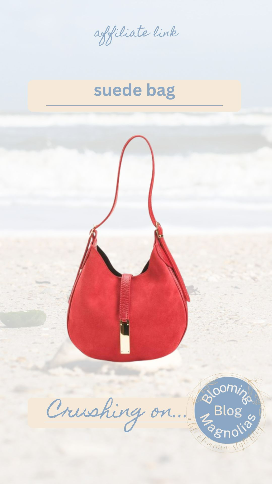 How gorgeous is this red suede bag?
Also linked in in brown and in navy.