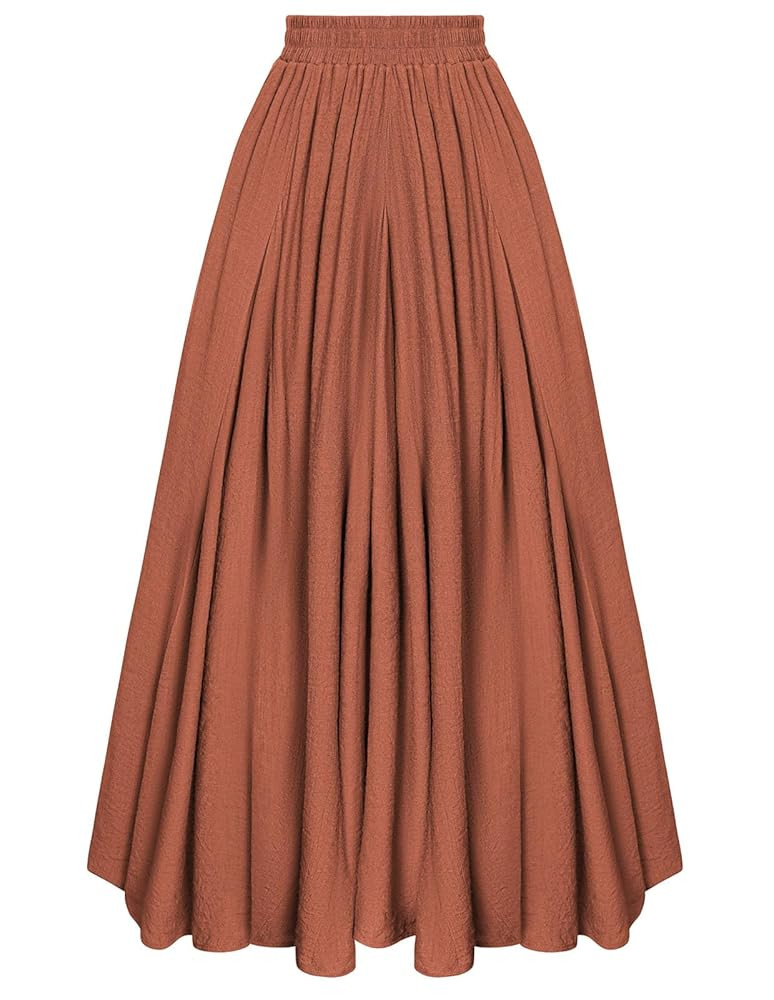 Scarlet Darkness Women Casual Maxi Skirt Flowy Bohemian Renaissance Long Skirts | Amazon (US)
