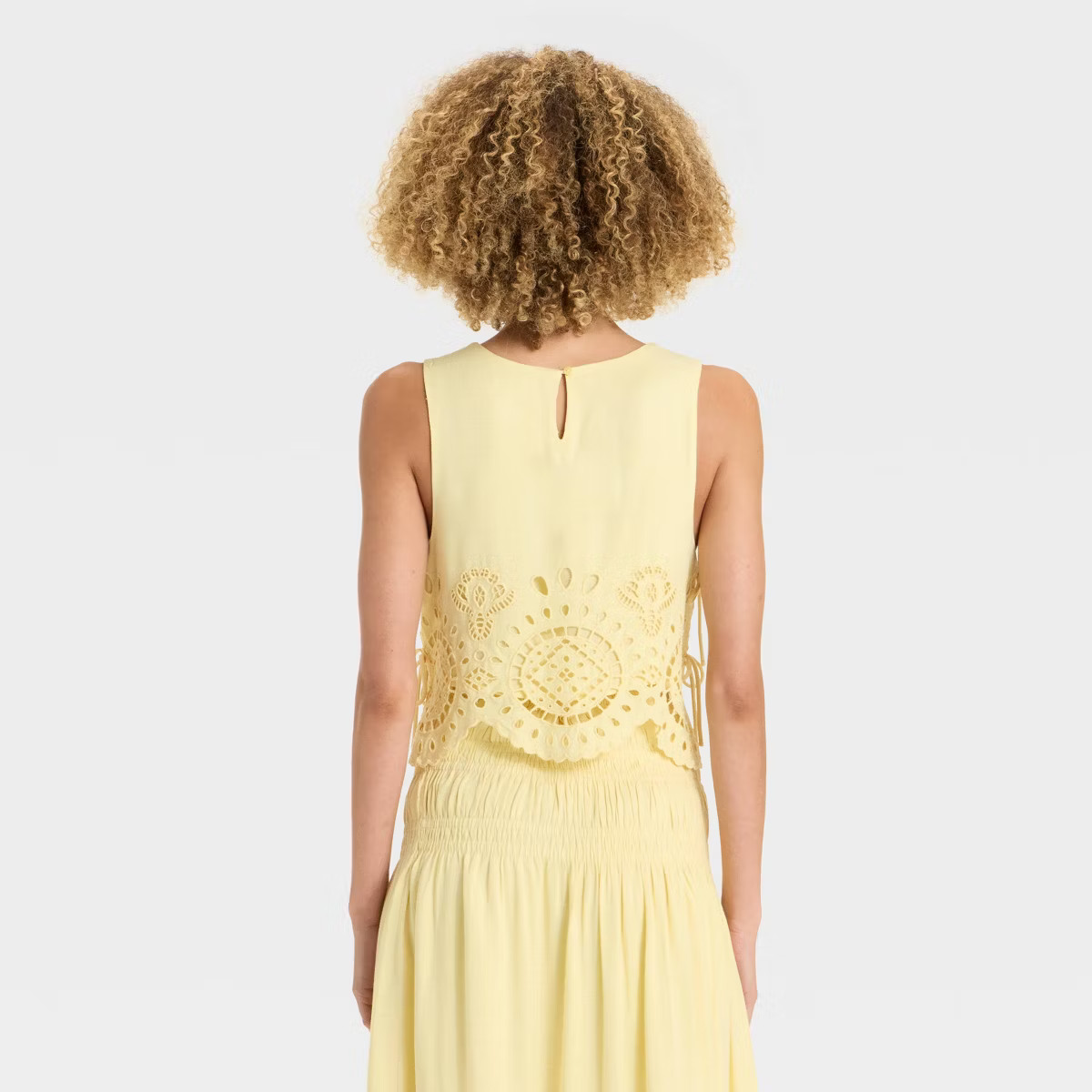 Women's Embroidered Eyelet Side-Tie Tank Top - Future Collective | Target