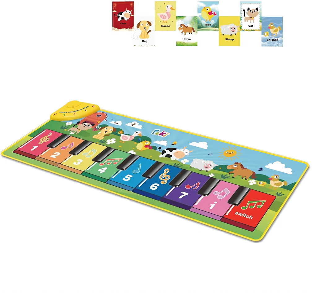 FOKI Floor Piano Mat for Toddlers, Sensory Educational Dancing Musical Keyboard Carpet Toy, Anima... | Amazon (US)