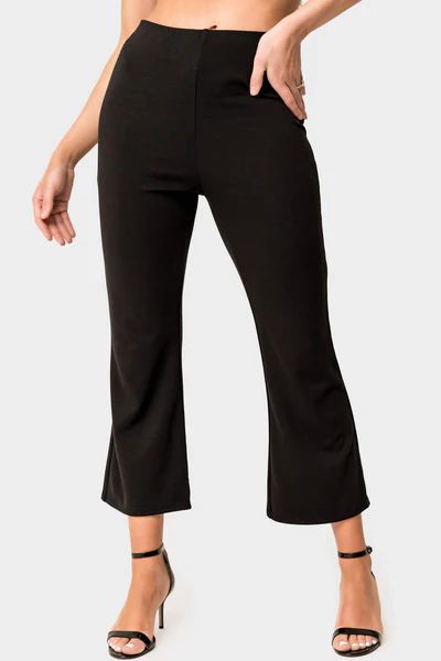 Cropped Ponte Flare with Wide Waistband | Gibson