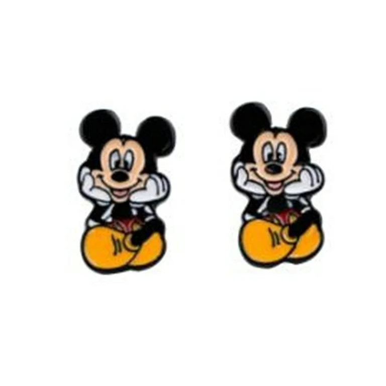 Mickey Mouse Cartoon Character Figure Enamel Metal Stud Earrings | Walmart (US)