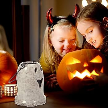Halloween Ceramic Candle Holder Porcelain Ghost Tea Light Holder Hollow Ceramic Ghost Figurine Ta... | Amazon (US)