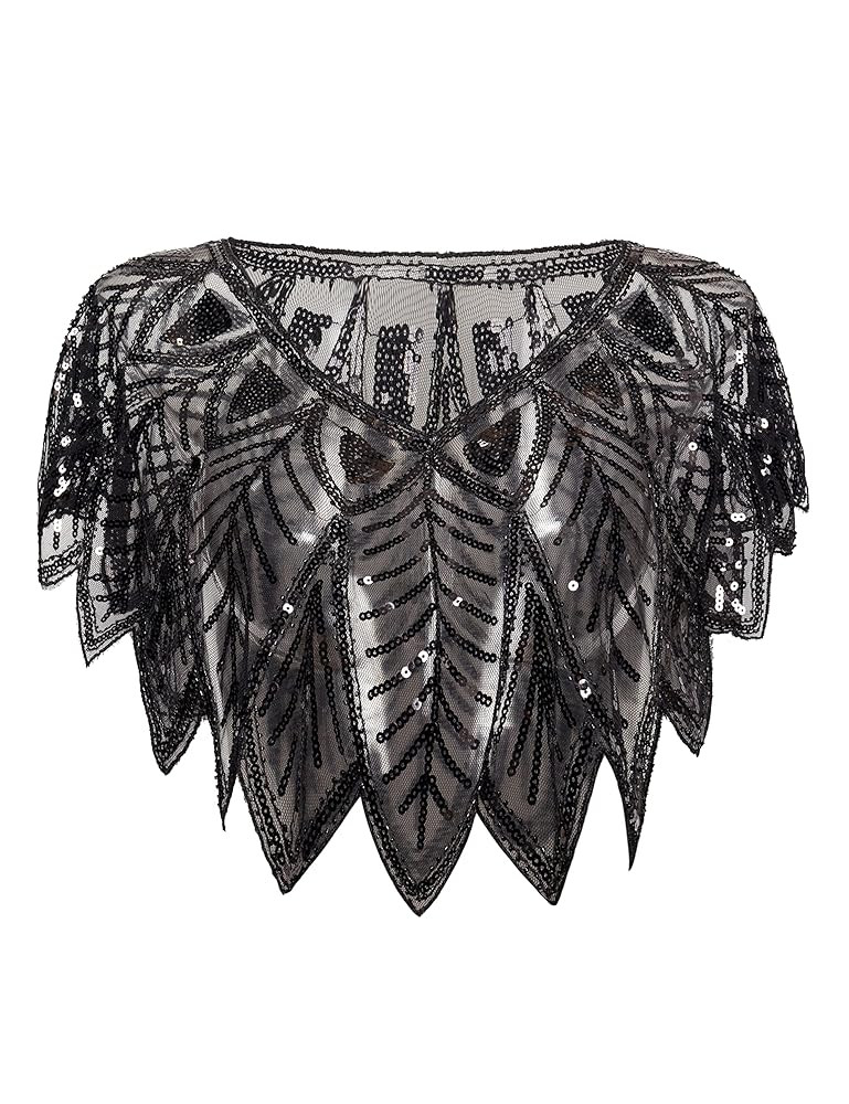 BABEYOND 1920s Shawl Wraps Sequin Beaded Evening Cape Bridal Shawl | Amazon (US)
