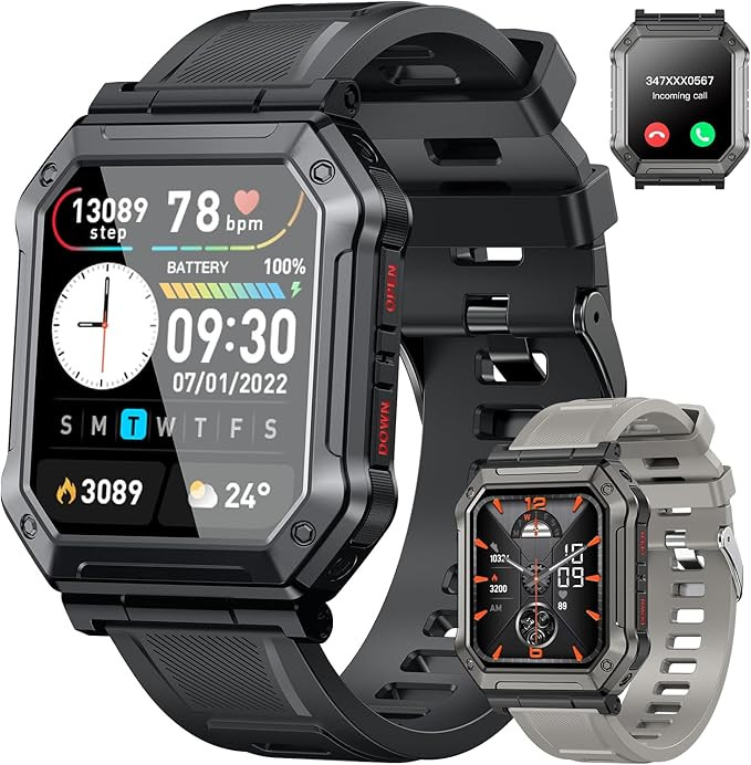 Smart Watch for Men Fitness Tracker: (Make/Answer Call) Bluetooth Tactical Military Smartwatch fo... | Amazon (US)