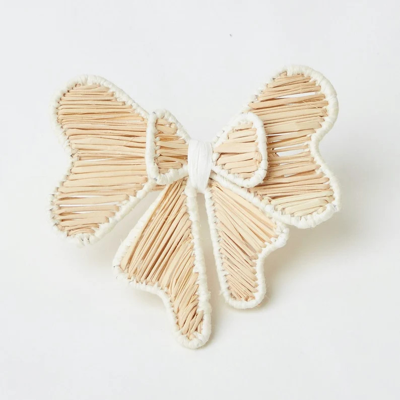 Bow Napkin Ring Colored Trim - Etsy | Etsy (US)