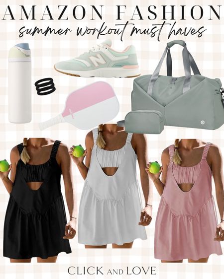 Summer workout essentials from Amazon 🖤 this workout dress is perfect for all the  summer fun. Has built in bra and shorts and has a few colors to choose from! 

Summer workout, summer essentials, gym bag, weekender bag, pickle ball, new balance, sneakers, tennis shoes, shoe crush, owala, water bottle, athletic dress, athletic wear, workout clothes, gym outfit, ootd, Womens fashion, fashion, fashion finds, outfit, outfit inspiration, clothing, budget friendly fashion, summer fashion, wardrobe, fashion accessories, Amazon, Amazon fashion, Amazon must haves, Amazon finds, amazon favorites, Amazon essentials #amazon #amazonfashion





#LTKActive #LTKMidsize #LTKStyleTip