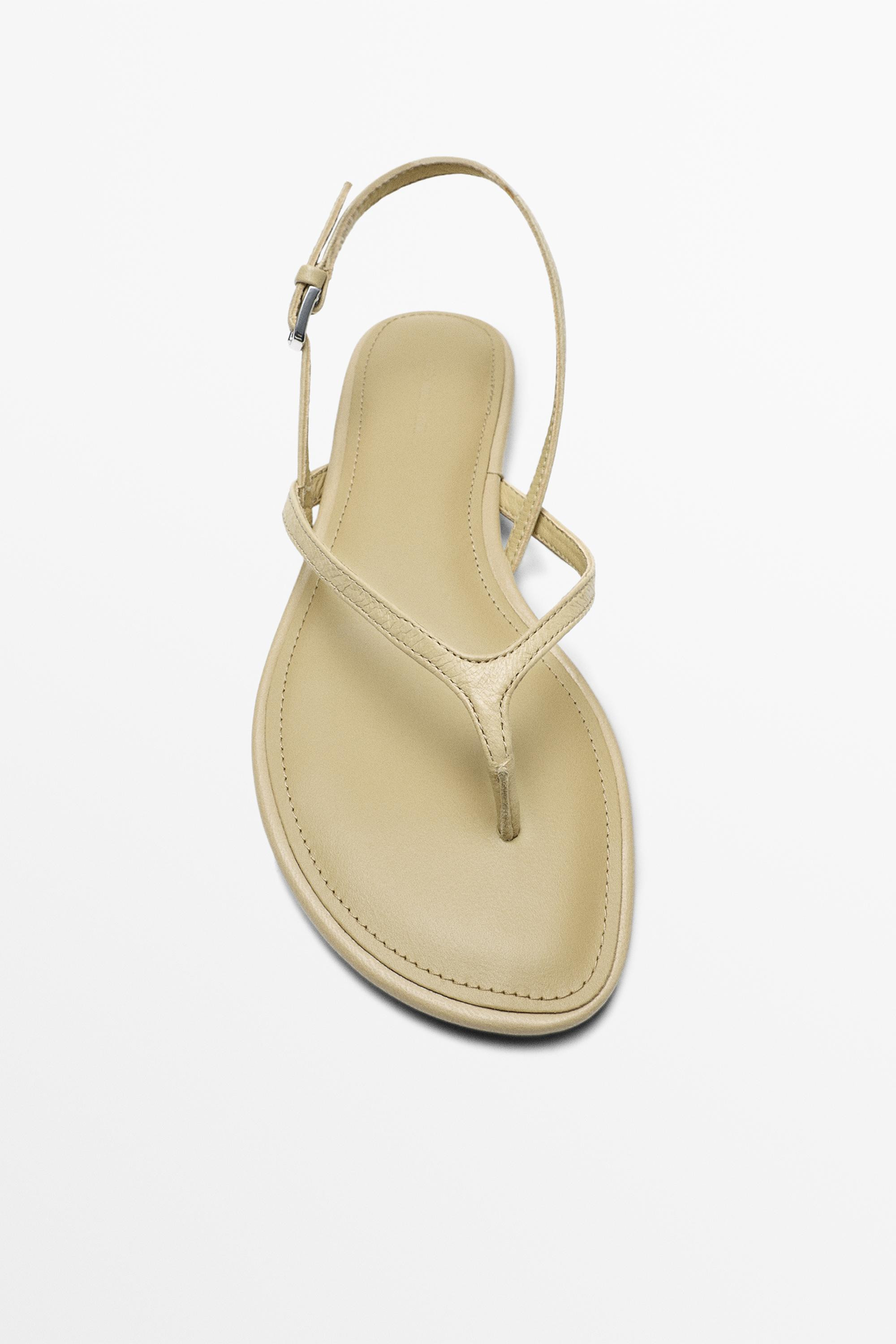 Flat leather sandals | Massimo Dutti UK