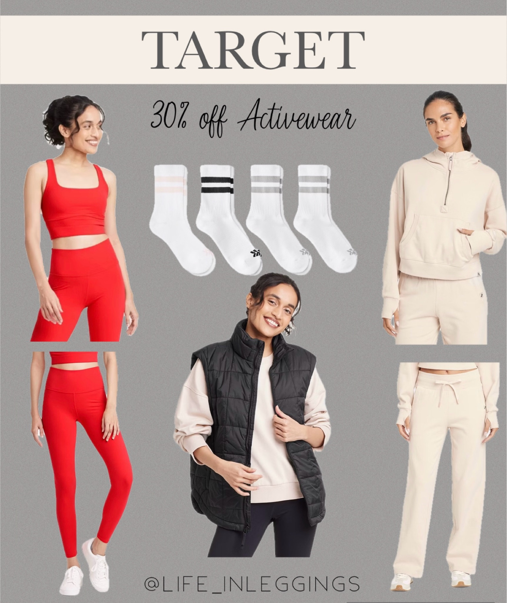 30% off Activewear and Athletic shoes!  Gym outfits, lounge outfit, leggings, workout clothes, vest, crew socks

#LTKActive #LTKFindsUnder50 #LTKSaleAlert