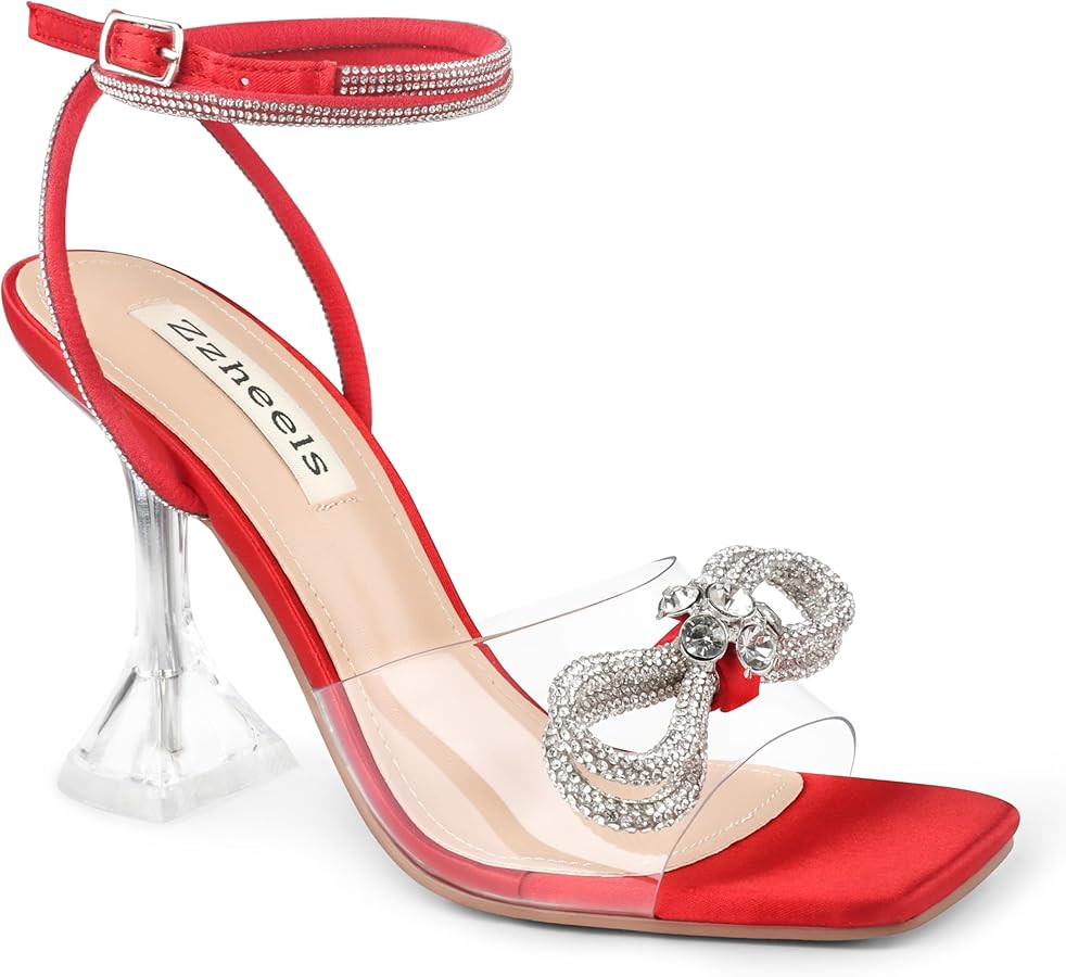 Zzheels Clear Slingback Square Toe Sandals | Amazon (US)