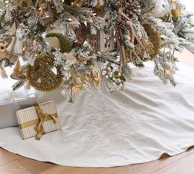 Embellished Velvet Snowflake Tree Skirt | Pottery Barn (US)