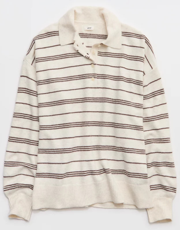 Aerie Sunday Soft® Plush Polo Sweater | Aerie