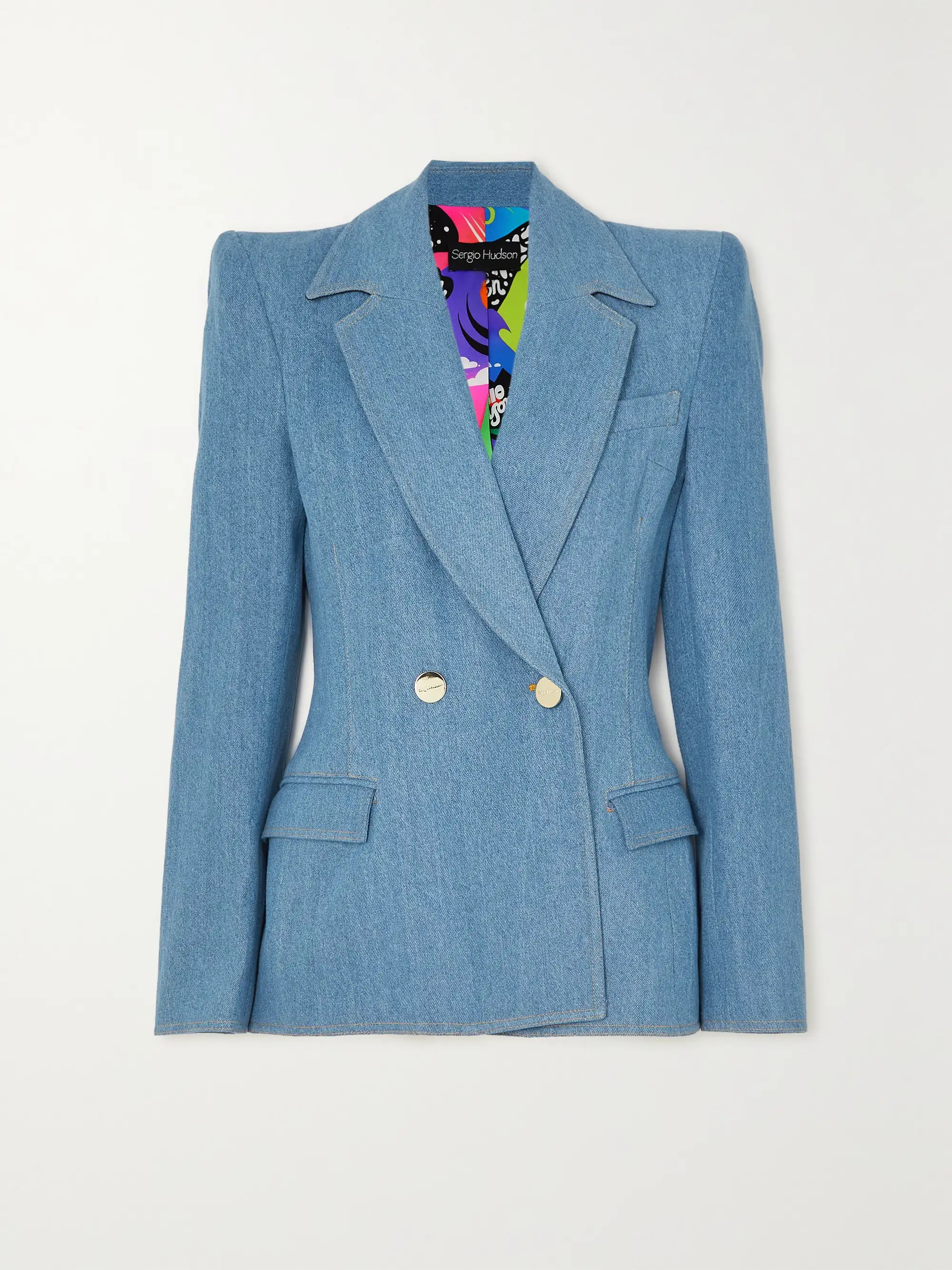 Double-breasted denim blazer | NET-A-PORTER (US)