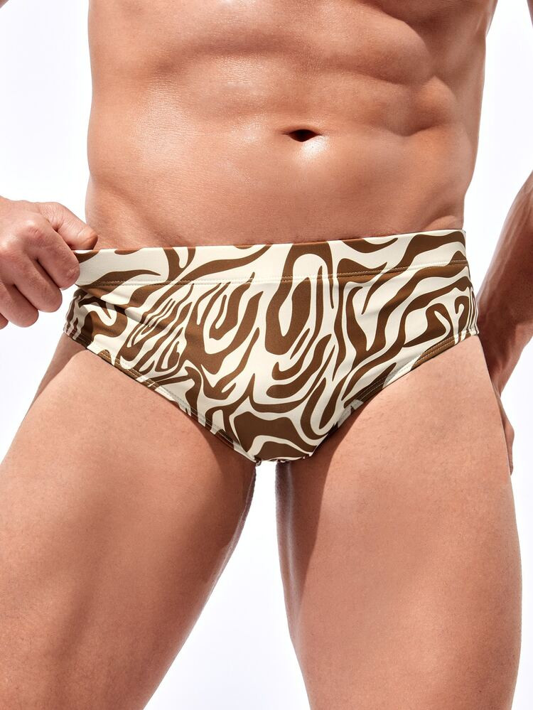 Men Zebra Striped Print Swim Brief | SHEIN