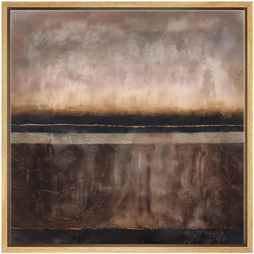 SIGNWIN Framed Canvas Print Wall Art Ombre Horizon Abstract Art Dark Brown Tone Illustrations Mod... | Amazon (US)