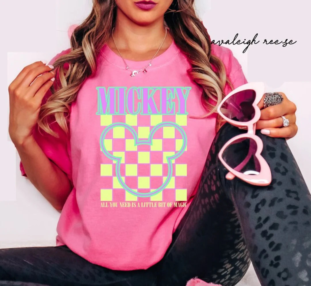 Comfort Colors® Mickey Mouse Retro shirt, Bella Canvas Disney 80's shirt, Retro Disney graphic t... | Etsy (US)