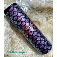 Princess Mermaid Scale Tumbler//Glitter Dipped Purple-Pink-Blue Colorshifting Scales//Personalized Tumbler//Add Your Own Decals | Etsy (US)
