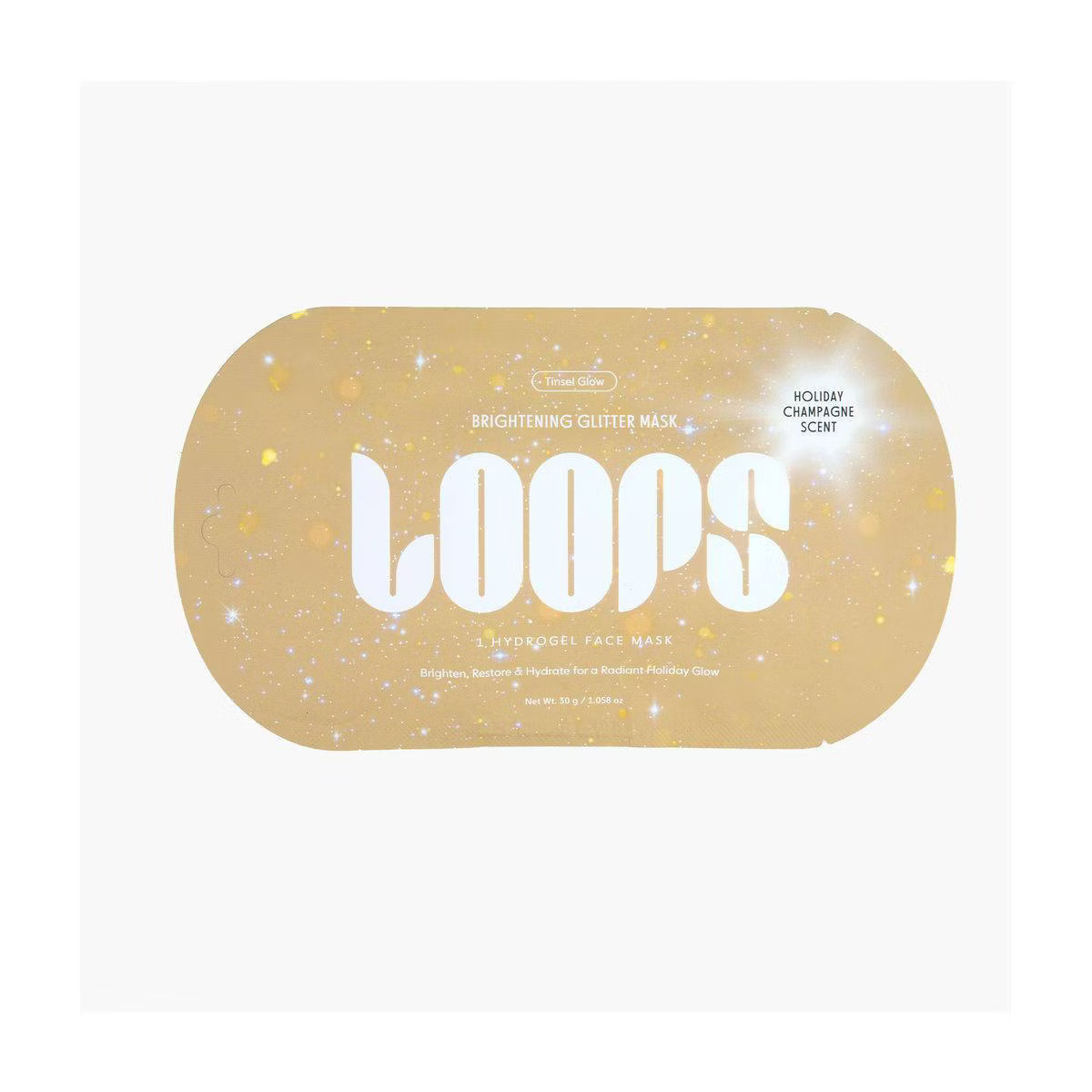 LOOPS Tinsel Glow Brightening Hydrogel Face Mask - 1.06oz | Target
