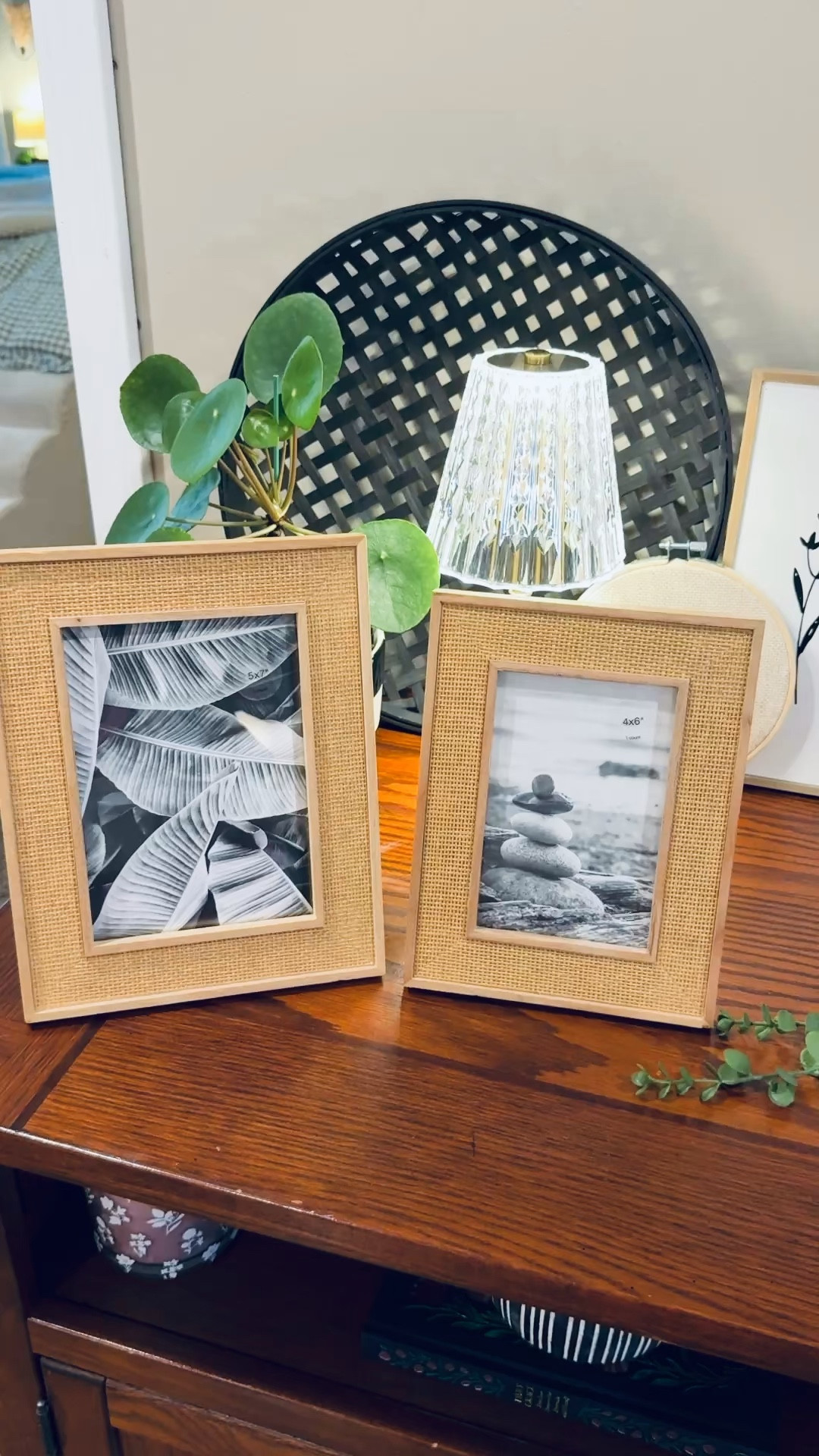 I love these Target frames! They blend right in with my rattan decor.