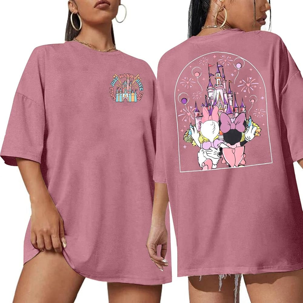 Magic Kingdom Shirt Women Girls Just Wanna Have Fun Shirt Girls Trip T-Shirt Cute Magical Tee Sum... | Amazon (US)
