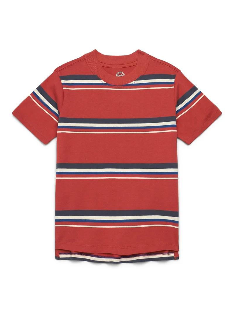 Wonder Nation Short Sleeve Stripe Tee | Walmart (US)