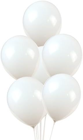 100 Premium Quality Balloons: 12 inch White Latex Balloons | Amazon (US)