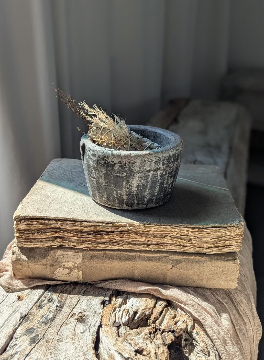 Small Vintage Stone Bowl - Etsy | Etsy (US)