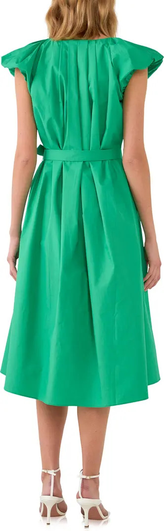 English Factory Puff Sleeve Cotton Midi Dress | Nordstrom | Nordstrom