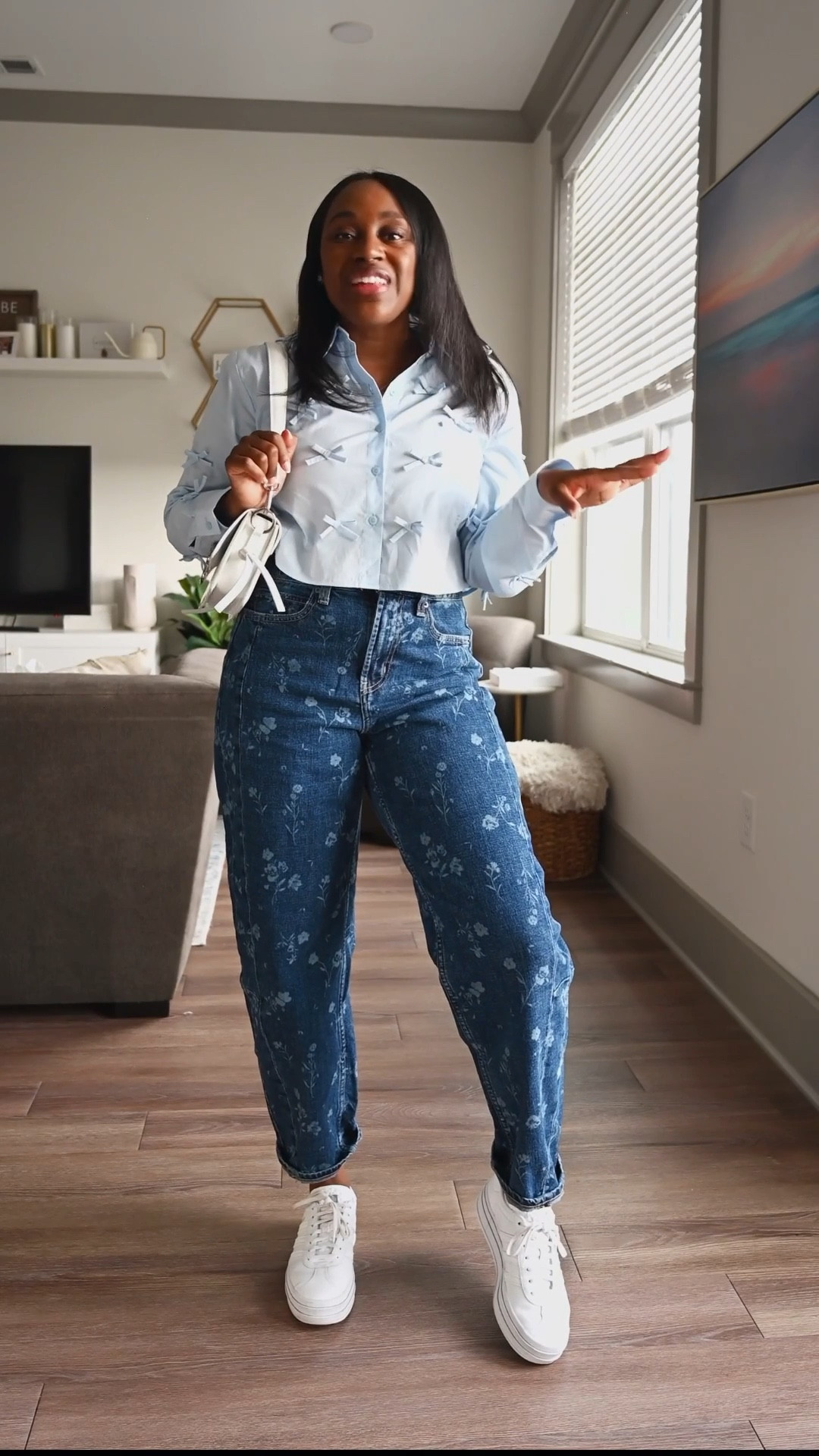 These floral denim print jeans from Old Navy are too cute! The fit and floral print are sooo good! Wearing a size 6 tall.

#LTKootd #LTKgrwm