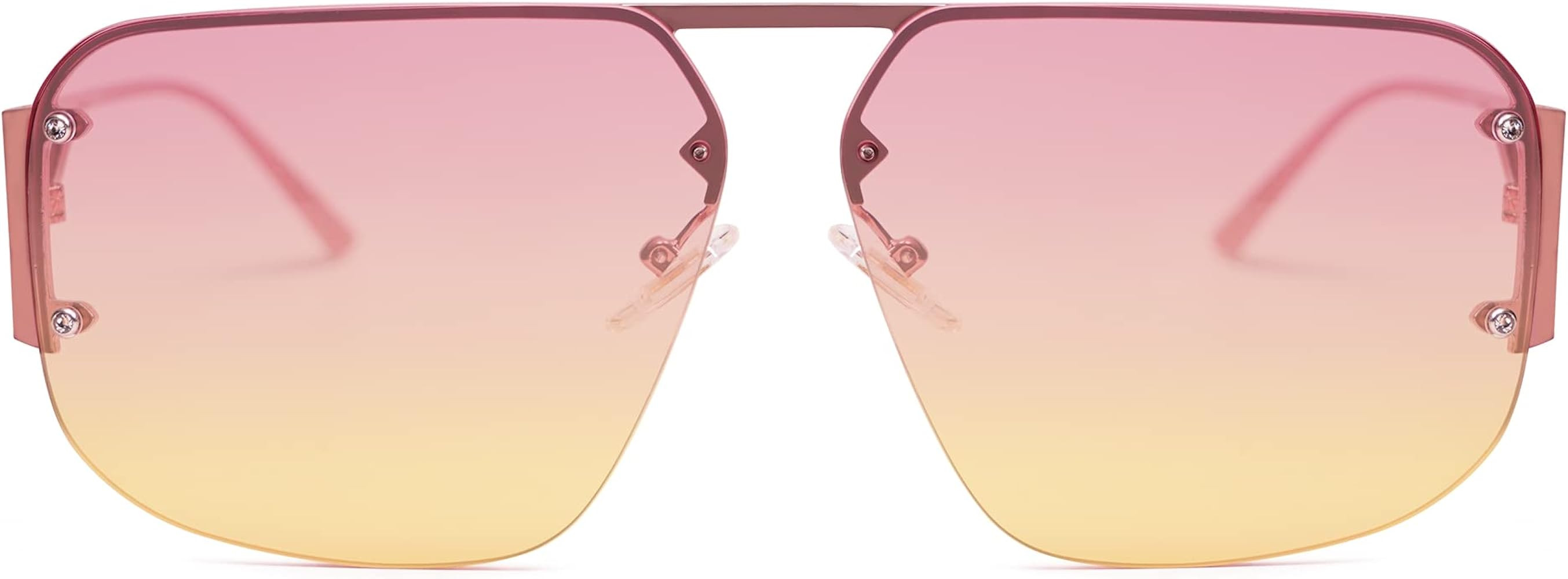 SOJOS Trendy Aviator Sunglasses Mens Womens Retro Metal Rimless Frame Shades Lentes De Sol Para M... | Amazon (US)