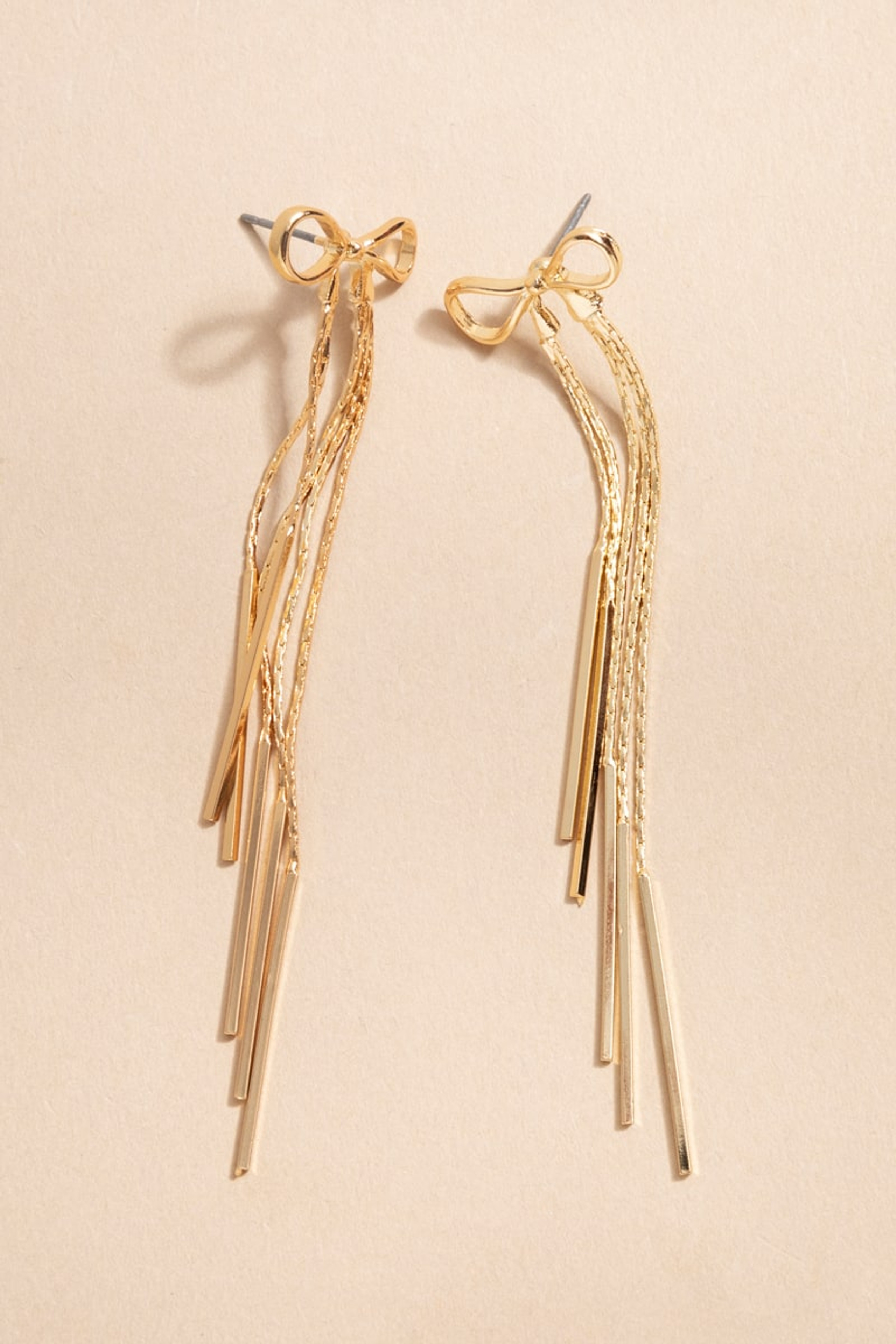 Rita Linear Thin Bow Earrings | Francesca's