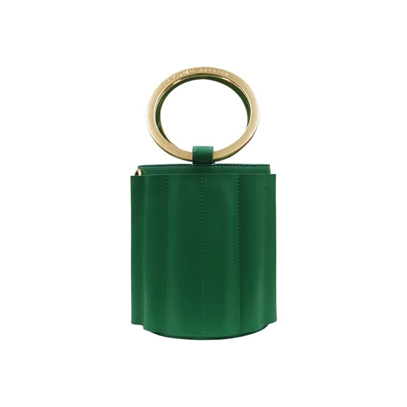 Water Metal Handle Small Bucket Bag - Green | Wolf and Badger (Global excl. US)
