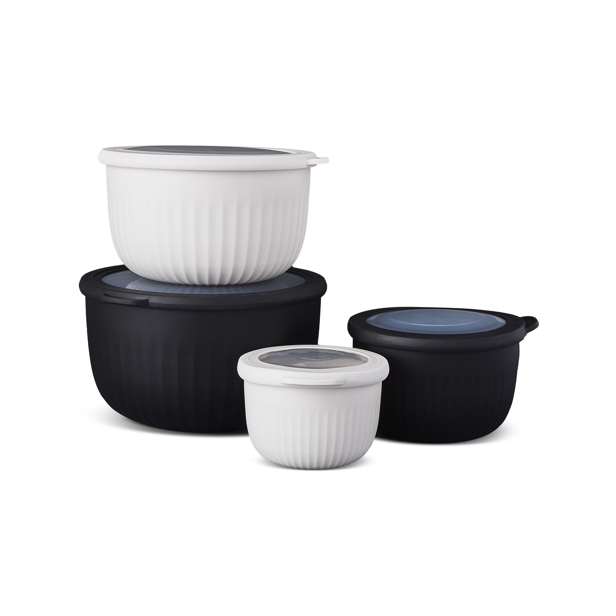 Thyme & Table 8-Piece Mixing Bowl Set, Black and Cream | Walmart (US)